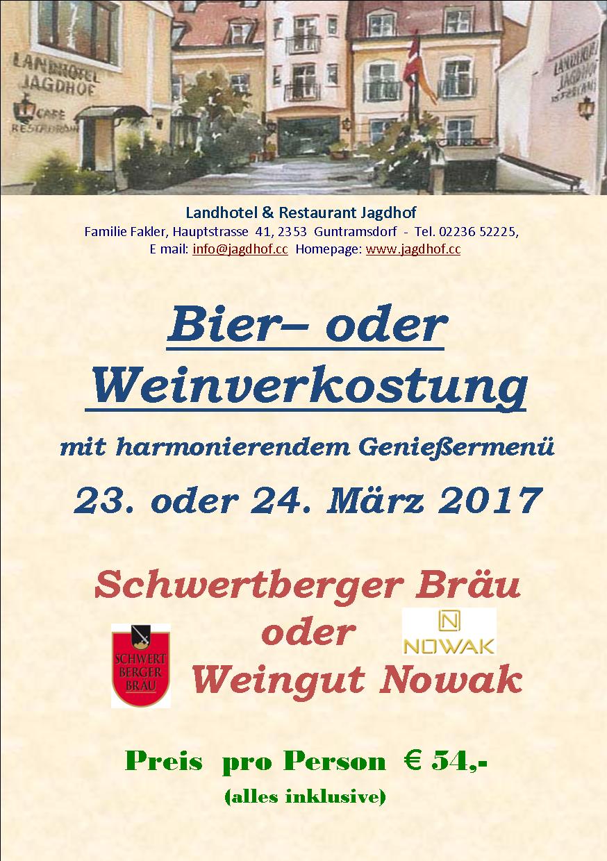 Weinverkostung Bierverkostung 23.-24.03.17 Plakat